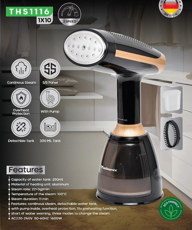بخارگر تِلیونیکس Telionix مدل THS1116 دارای سیستم  بخار مداوم و مخزن قابل جداسازی با گارانتی اصالت و سلامت کالا 