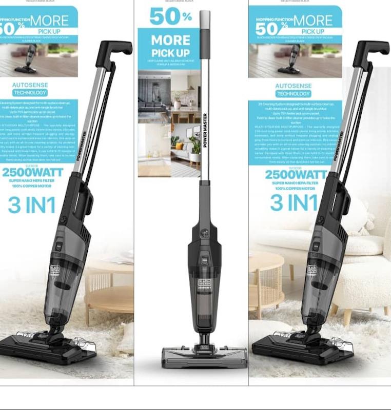 جاروعصایی طی دار برندبلک اند دکر BLACK+DECKERمدل SVC620B سه کاره (ایستاده،عصایی،طی کش دار)با ۲۴ ماه گارانتی شرکتی