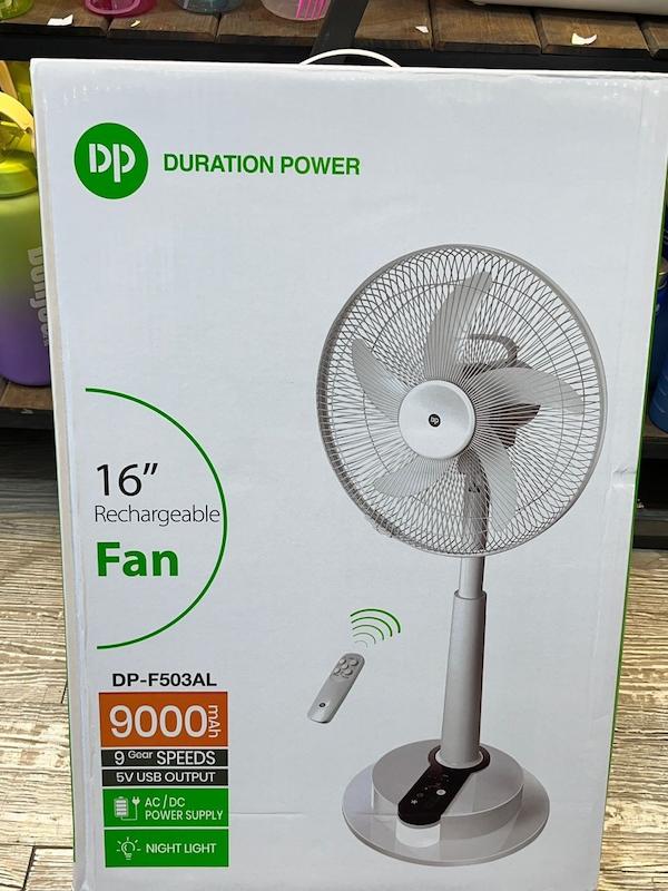 پنکه شارژی 16 اینچی برند دی پی DPمدل DP-F503AL باگارانتی اصالت وسلامت کالا