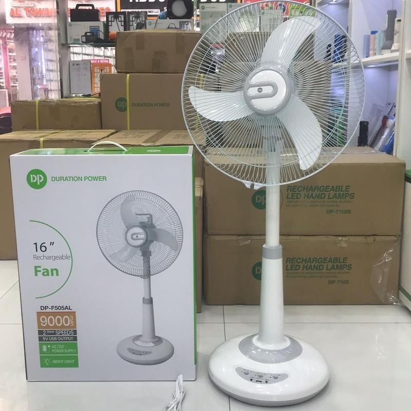 پنکه شارژی ۱۶ اینچی برند DPدی پی مدل DP-F505AL با گارانتی اصالت و سلامت کالا