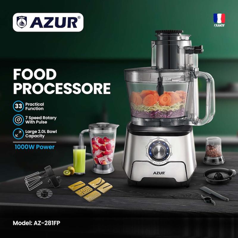 غذاساز 33 کاره آزور AZUR مدل AZ-281FP ساخت فرانسه با ۲۴ ماه گارانتی شرکتی