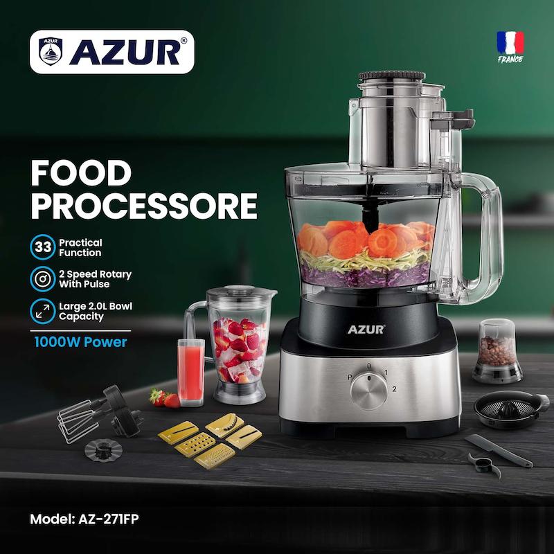 غذاساز 33 کاره آزور AZURمدل AZ-271FPساخت فرانسه با ۲۴ ماه گارانتی شرکتی 