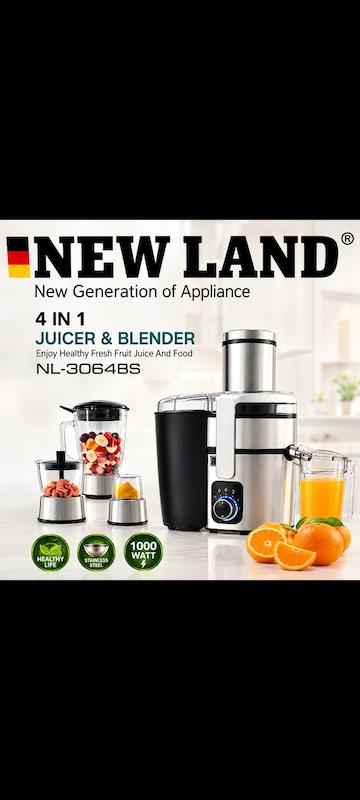 آبمیوه‌گیری ۴ کاره استیل نیولند مدل NEWLAND NL-3064BS