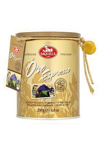 پودر قهوه ITALIA /ایتالیا اصل و جدید قوطی 250 گرم SAQUELLA مدل ORO ا SAQUELLA CAFFE ESPRESSO ORO 250gr