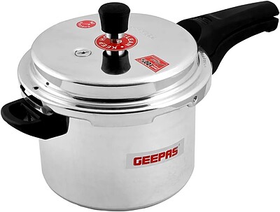 زودپز دسته دار 5/پنج لیتری جیپاس مدل GPC326،پایه القایی استیل جیپاس 5L Geepas GPC326 Stainless Steel – اجاق گاز سبک و بادوام با درب، دسته خنک و شیرهای ایمنی | 5 سال ضمانت خدمات سازنده رنگ نقره ای