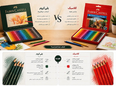  فابرکاستل کلاسیک یا پلی‌کروم؟ کدام مداد رنگی بهتر است؟