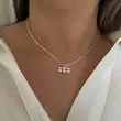 گردنبند استیل مروارید ظریف کد ۵۲۴