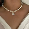 گردنبند تابستونی سنگی صدف کد ۵۹۴