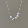 گردنبند مروارید مینیمال قلب کد ۶۷۰
