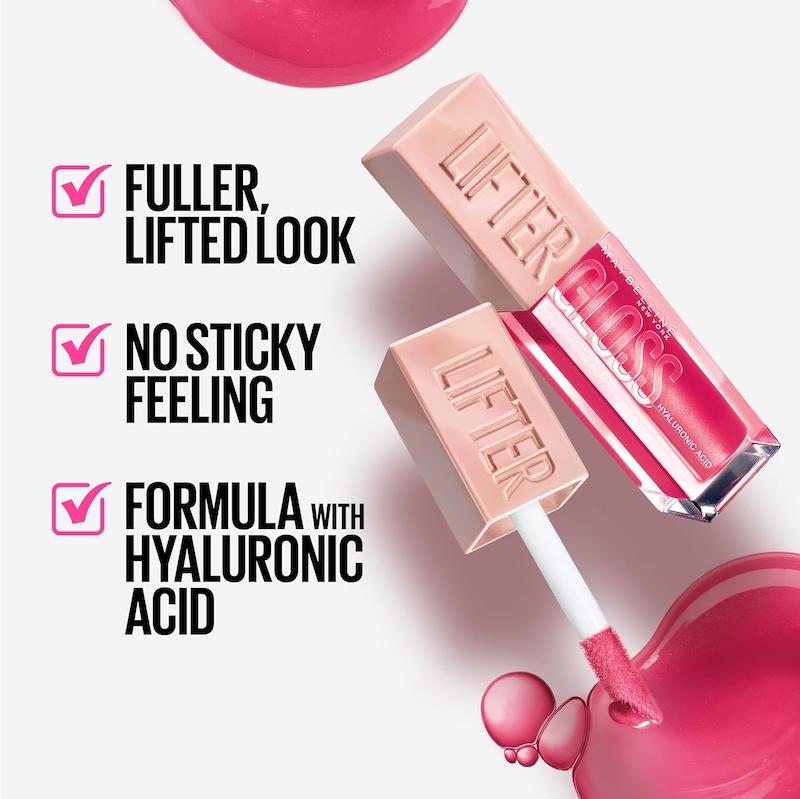 لیفتر گلاس میبلین Maybelline New York Lifter Gloss Hydrating Lip Gloss with Hyaluronic Acid Bubblegum 24