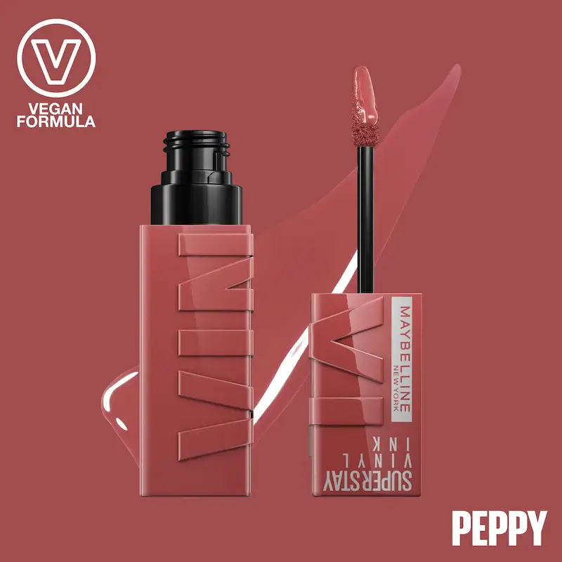 رژ لب مایع میبلین رنگ پپی Maybelline Superstay Vinyl Ink Liquid Lipstick 115 Peppy 