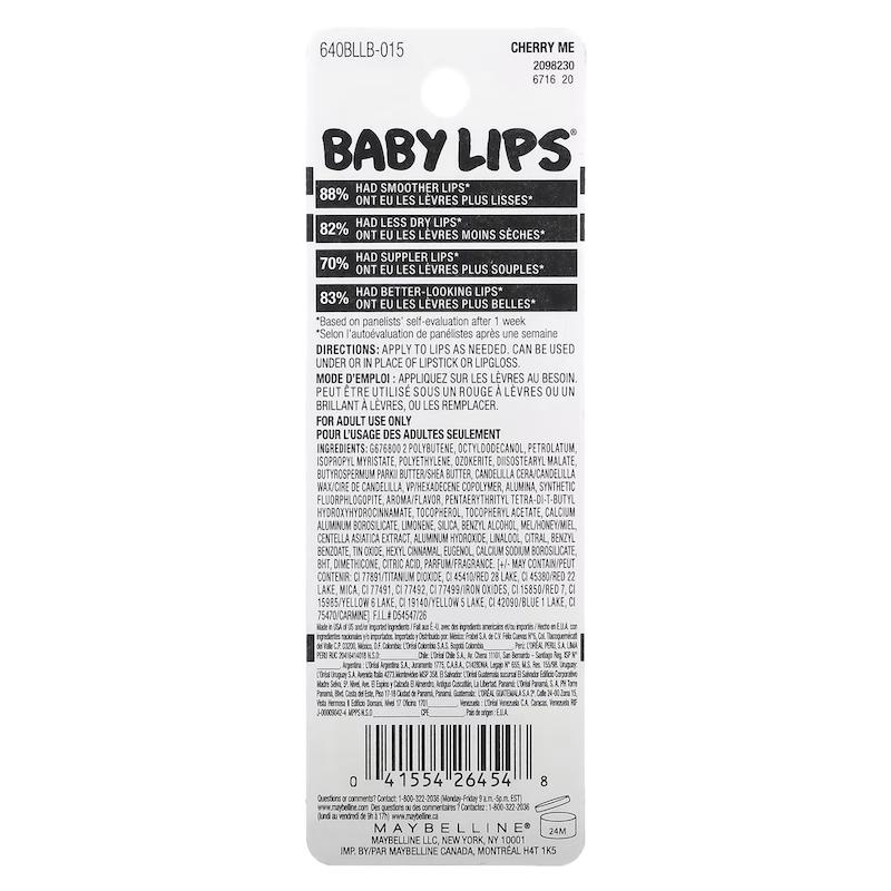 رژ لب جامد میبلین بیبی لیپس رنگ چری می Baby Lips, Moisturizing Lip Balm, Cherry Me Maybelline 
