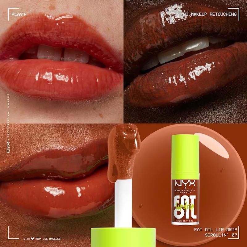 حجم دهنده لب نیکس فت اویل رنگ اسکرولین Nyx Fat Oil Lip Drip Scrollin
