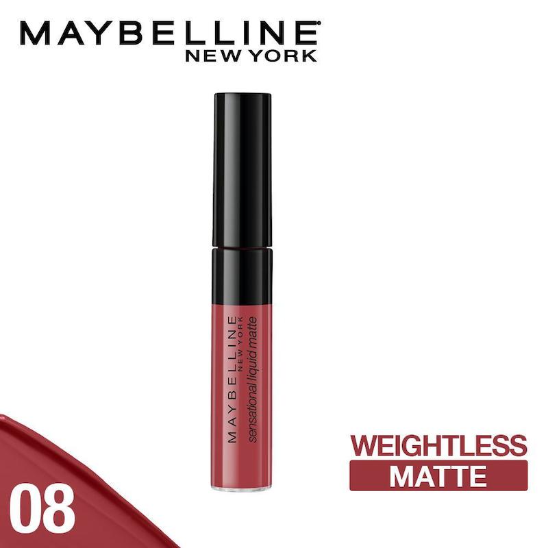 رژ لب مات میبلین سنسیشنال رنگ سنسیشنالی می ۰۸ Maybelline New York Sensational Liquid Matte Lipstick, 08 Sensationally Me