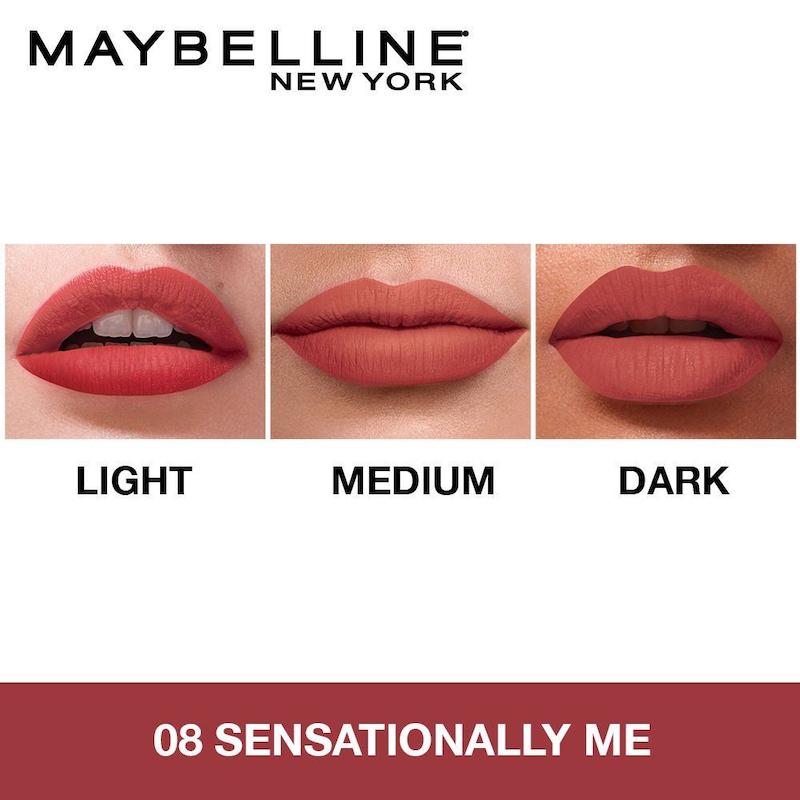 رژ لب مات میبلین سنسیشنال رنگ سنسیشنالی می ۰۸ Maybelline New York Sensational Liquid Matte Lipstick, 08 Sensationally Me