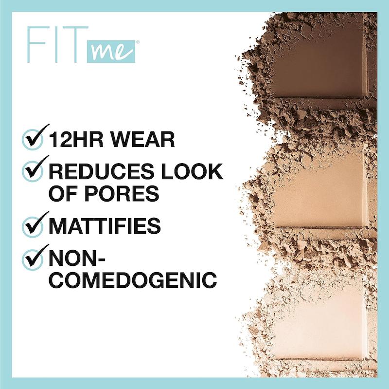 کرم پودر Maybelline New York Fit Me Matte + Poreless Powder Makeup, Sun Beige, 0.29 Ounce میبلین