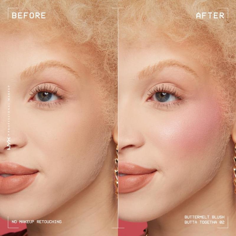 رژگونه پودری برند Nyx مدل Buttermelt Blush رنگ 02 Butta Together