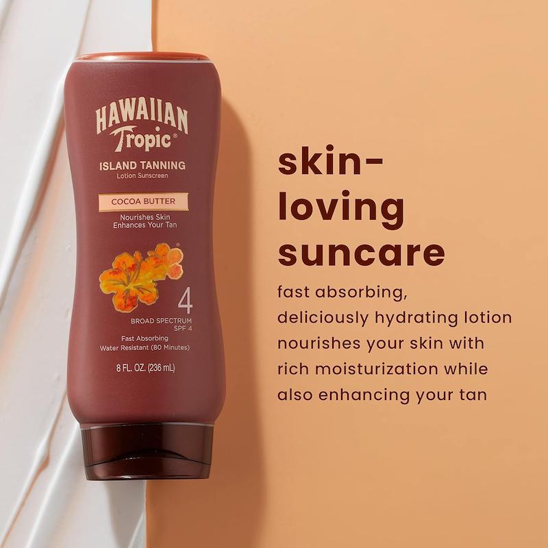 لوشن ضد افتاب مناسب برونزر و ابرسانی پوست برند Hawaiian Tropic مدل Protective Dark Tannning Sun Care Sunscreen Lotion - SPF 4