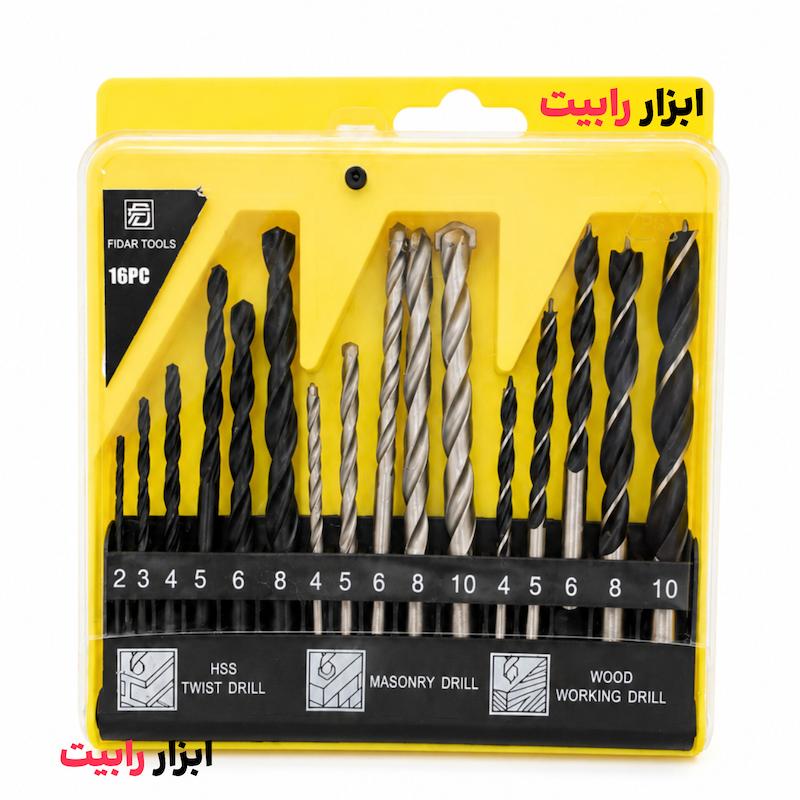 ست ۱۶ عددی مته چوب ،فلز،بتن FIDAR TOOLS