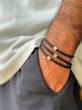 دستبند چرم تک حرف مکعب لاتین
