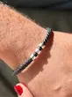 دستبند چرم ۳ دونات با حک تک حرف