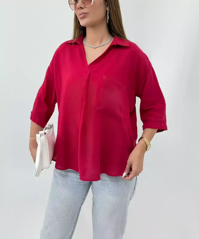 شوميز چهارخونه كد SN038 برند ردا