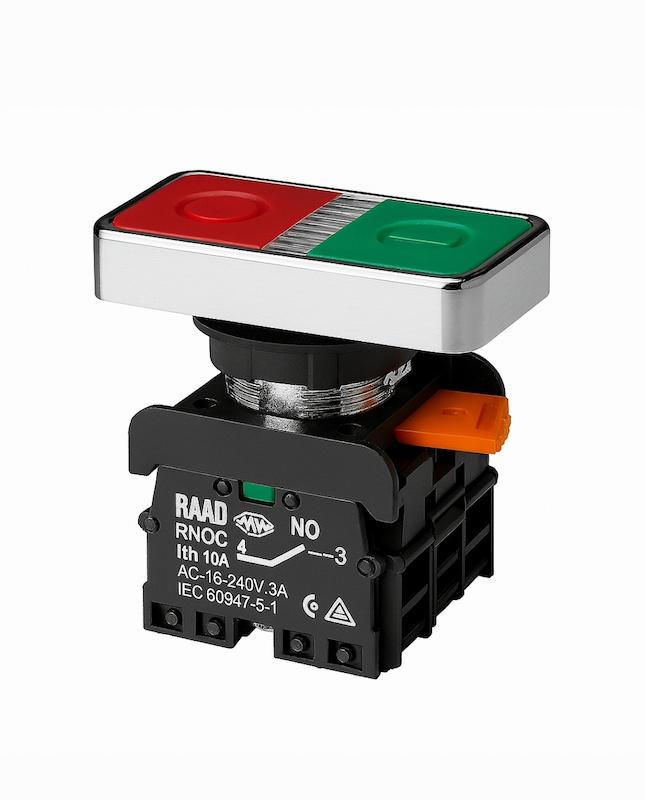 کلید شاسی دوبل استارت استپ رعد | مناسب تابلو برق صنعتی-کپی