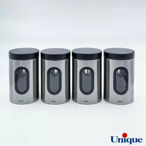 ظرف حبوبات 1.8 پنجره دار استیل یونیک مدل 5980