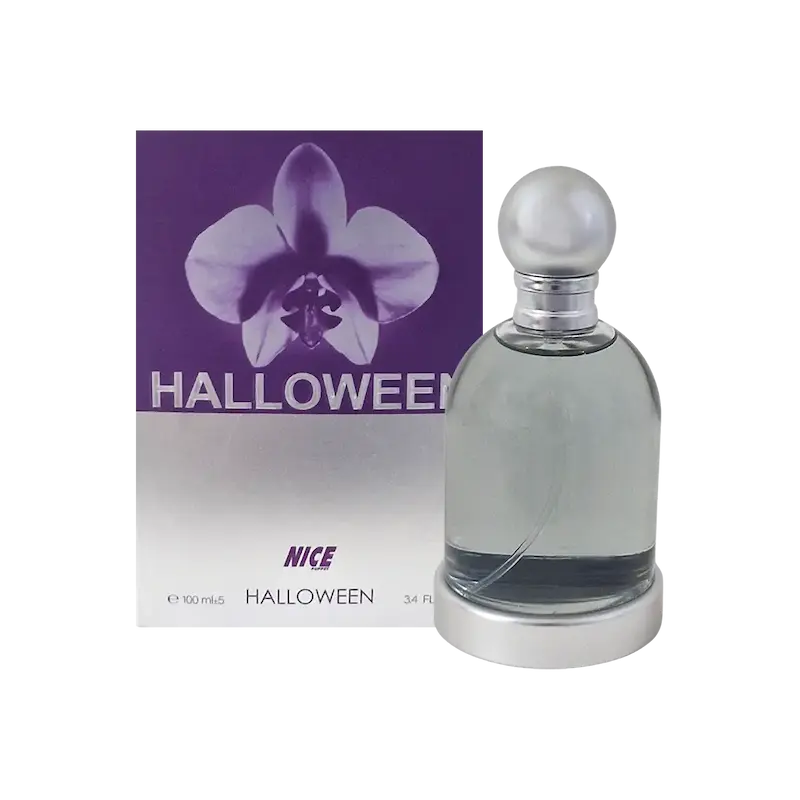 ادکلن ادوپرفیوم زنانه نایس پاپت Nice مدل هالووین بنفش Halloween حجم 100 میلی لیتر طرح مارک
