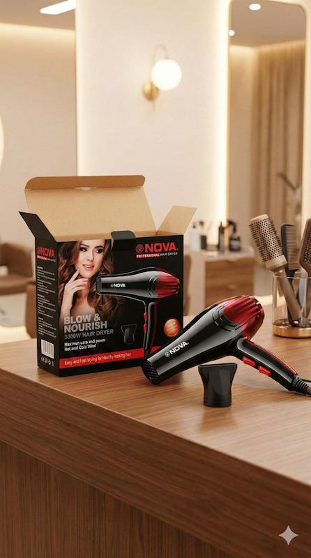 ناموجود سشوار نوا نیمه حرفه ای درجه یک 3000 وات