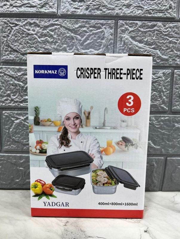 ظرف غذا کتابی استیل 3تیکه