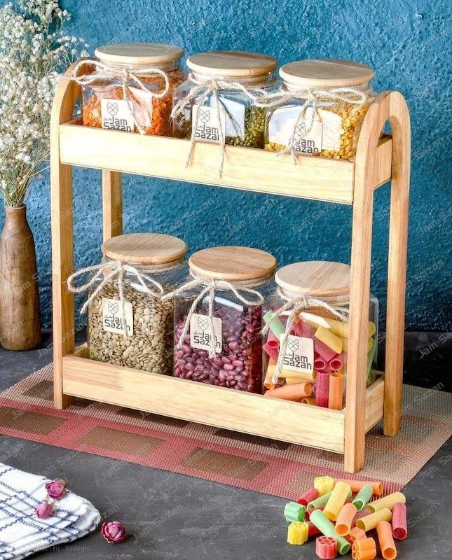 استند دوطبقه رابر    طرح شیشه ماکان