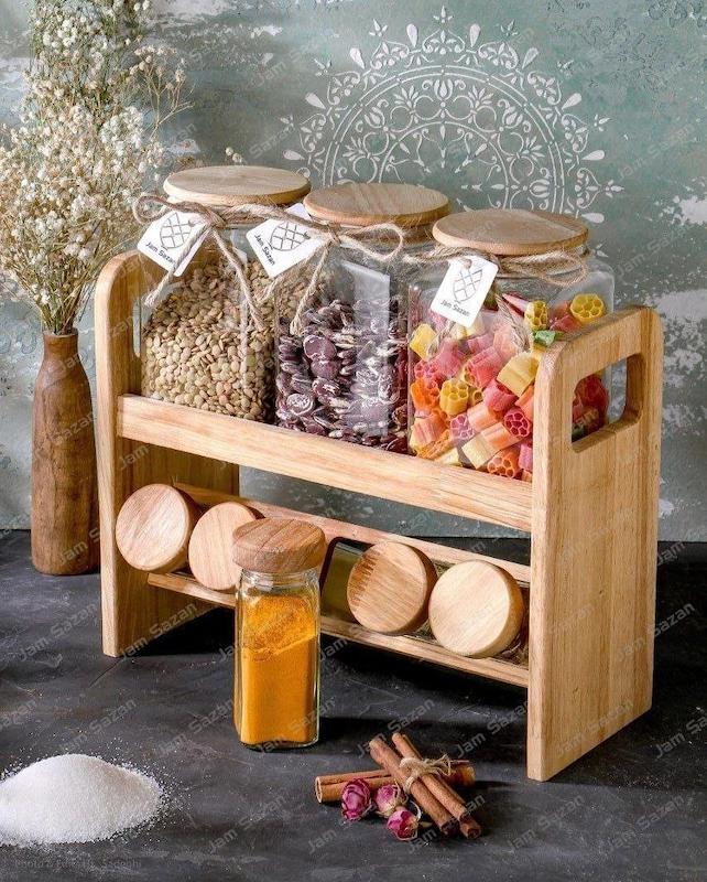 استند آمازون رابر طرح چوب  آمازون