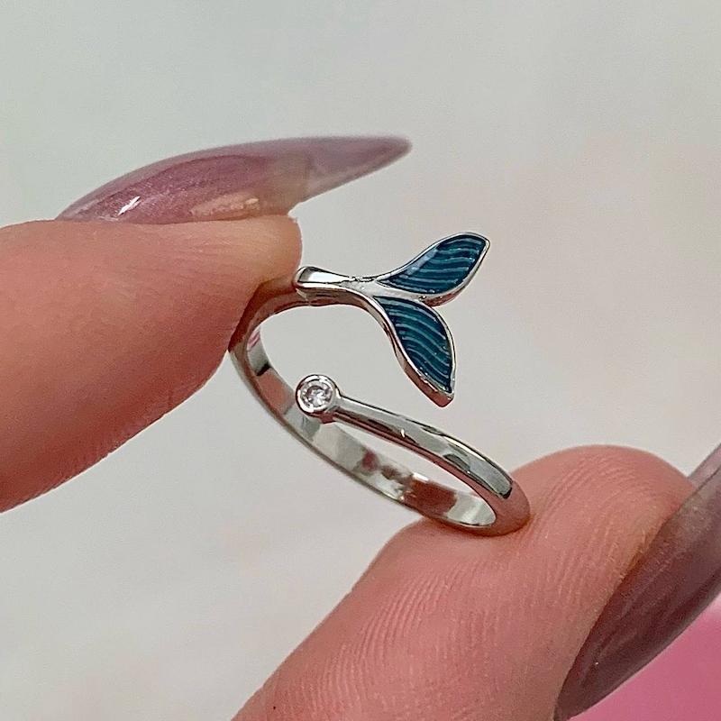 انگشتر دم‌وال میناکاری🐋