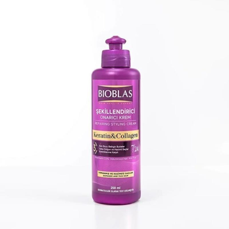 ماسک موی موشکی بعد از حمام حالت دهنده و حجم دهنده کراتین و کلاژن بیوبلاس BIOBLAS حجم 250ml