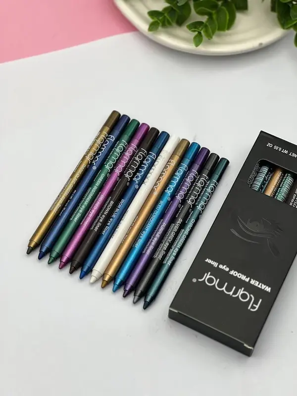 پک خط چشم رنگی و مداد چشم رنگی ۱۲ عددی فلورمار Flormar