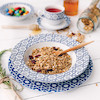 سرویس غذاخوری 102 پارچه چینی زرین سری ایتالیا اف مدل میبد سرمه ای