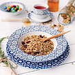 سرویس غذاخوری 28 پارچه چینی زرین سری ایتالیا اف مدل میبد سرمه ای
