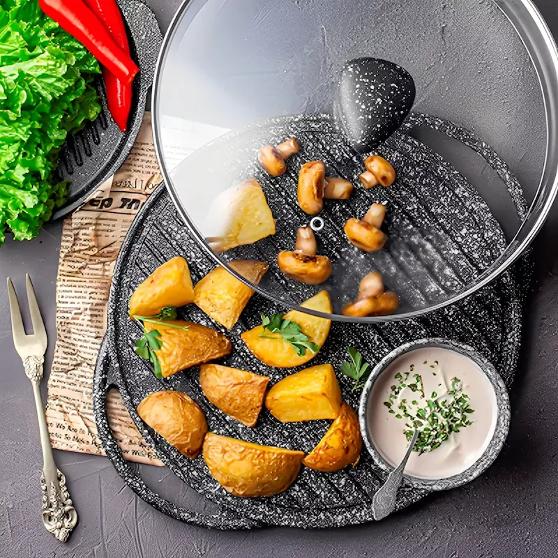 تابه گریل چدنی نالینو مدل اسپیزا سایز28 کد 0114