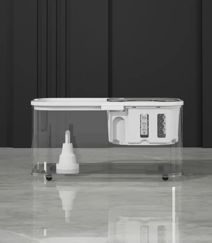ست ‫سطل‌ و زمین‌شوی چرخشی استیل دبلیو اس مدل WS SS-200