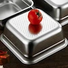 آبکش و لگن مربع یونیک مدل استیل براق کد 2715 - (ست 8 پارچه)