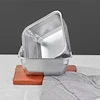 آبکش و لگن مربع سه‌بعدی یونیک مدل استیل براق کد 2725 - (ست 8 پارچه)