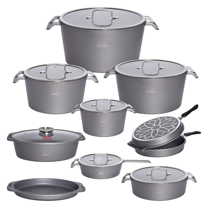 سرویس قابلمه و تابه گرانیتی 17 پارچه اس جی طرح AKA