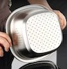 آبکش و لگن مربع یونیک مدل استیل مات کد 2735 - (ست 10 پارچه)