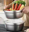 آبکش و لگن مربع یونیک مدل استیل مات کد 2735 - (ست 10 پارچه)