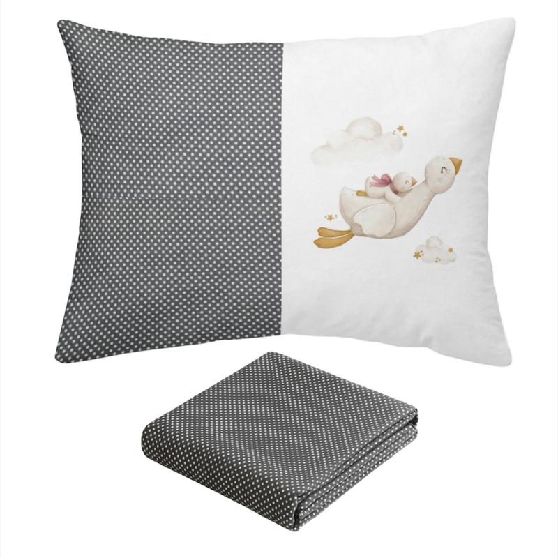 سرویس ملحفه مدل کشدار طرح اردک مادر یک نفره 2 تکه