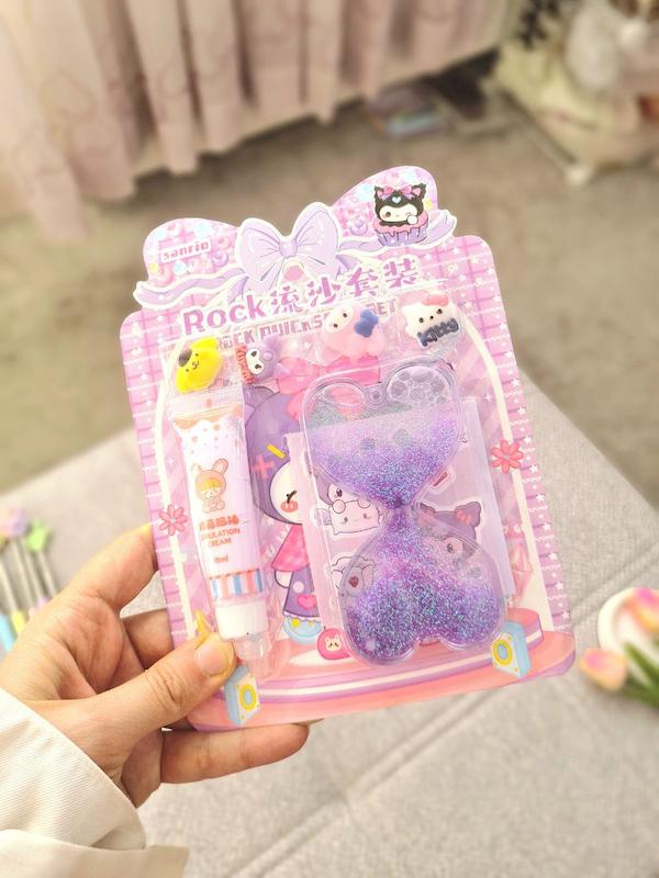 پک کاردستی ساعت شنی و چسب خامه ای