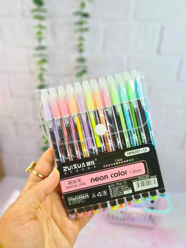 روان نویس ۱۲ رنگ نئونی پاستیلی