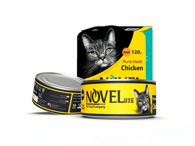 کنسرو نچرال گربه بالغ نوول با طعم مرغ وزن 120 گرم_غذای مرطوب با پروتئین حیوانی قابل جذب ،فاقد افزودنی های مضر ،مناسب برای سلامت پوست و مو ،گوارش و رشد عضلات گربه های بالغ 