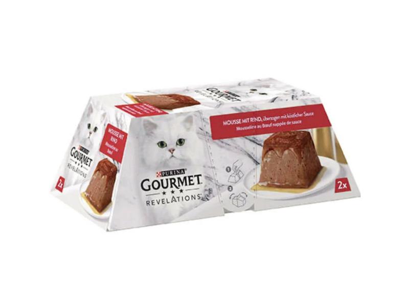 کنسرو گربه گورمت رولیشنز با طعم گوشت گاو ،مناسب گربه های بالغ ،سرشار از پروتئین،فاقد مواد افزودنی مصنوعی